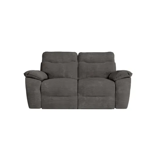 Pack - Canapé De Relaxation Ross électrique 2 Places Et Fauteuil En Velours Côtelé - Gris
