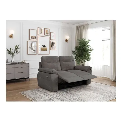 Pack - Canapé De Relaxation Ross électrique 2 Places Et Fauteuil En Velours Côtelé - Gris