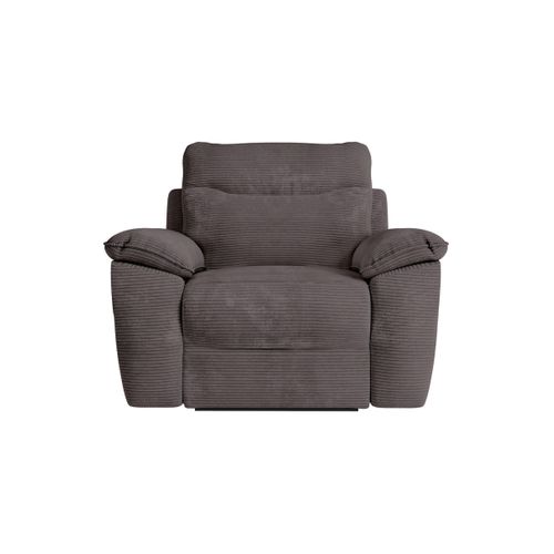 Pack - Canapé De Relaxation Ross électrique 2 Places Et Fauteuil En Velours Côtelé - Gris