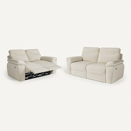 Pack - Canapé De Relaxation Ross électrique 2 Et 3 Places En Tissu Antitache - Beige