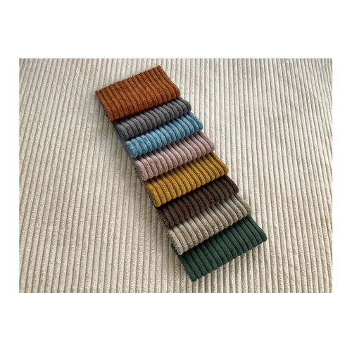 Canapé D'angle Réversible 4 Places Romane En Velours Côtelé - Terracotta