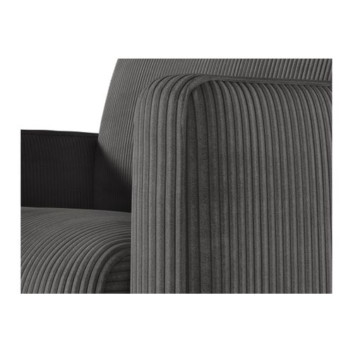 Fauteuil Agathe Convertible Express 100x190cm En Velours Côtelé Gris Foncé - Matelas 13cm