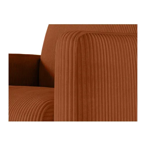 Fauteuil Agathe Convertible Express 100x190cm En Velours Côtelé Terracotta - Matelas 13cm