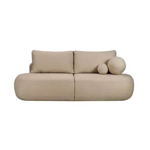 Canapé Convertible Droit 4 Places Fabio En Tissu Bouclette - Taupe