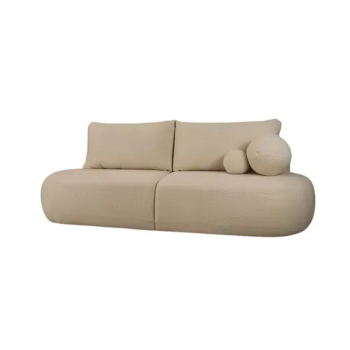 Canapé Convertible Droit 4 Places Fabio En Tissu Bouclette - Taupe