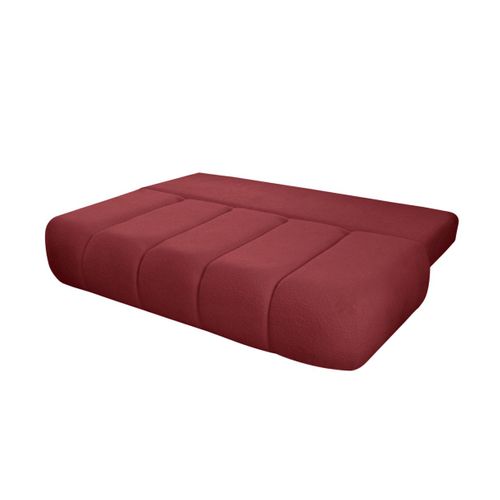 Canapé Convertible Droit 3 Places Merry En Tissu Bouclette - Bordeaux