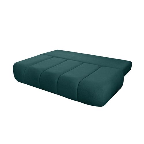 Canapé Convertible Droit 3 Places Merry En Tissu Bouclette - Bleu Canard