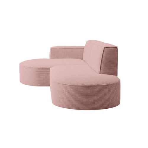 Canapé D'angle Droit 4 Places Marla En Velours Côtelé - Rose