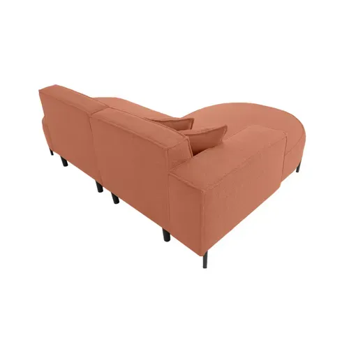 Canapé D'angle Gauche 4 Places Marlon En Tissu Bouclette - Terracotta