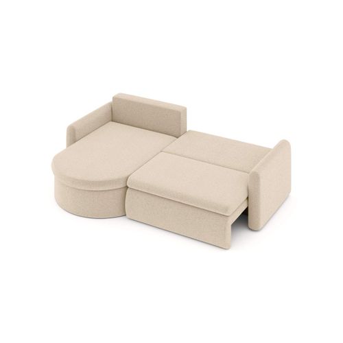 Canapé D'angle Reversible Convertible 4 Places Vera En Tissu Bouclette - Beige