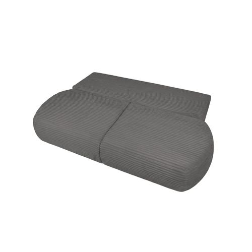 Canapé Convertible Droit 4 Places Fabio En Velours Côtelé épais - Gris Foncé