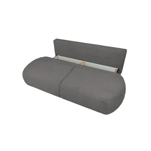 Canapé Convertible Droit 4 Places Fabio En Velours Côtelé épais - Gris Foncé
