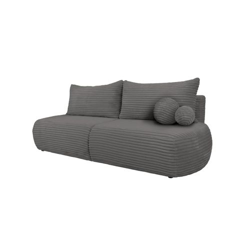 Canapé Convertible Droit 4 Places Fabio En Velours Côtelé épais - Gris Foncé