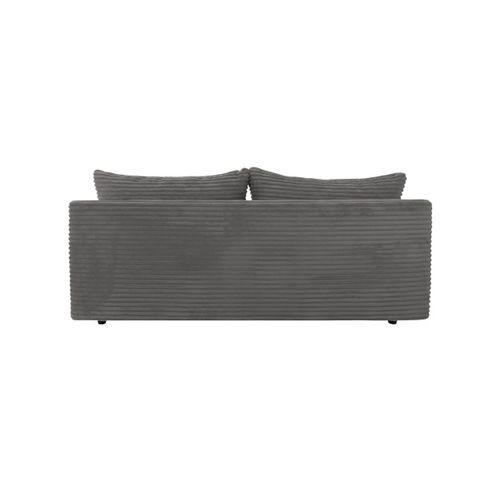 Canapé Convertible Droit 4 Places Fabio En Velours Côtelé épais - Gris Foncé