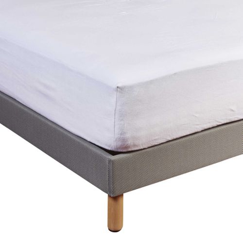 Protège Matelas Coton Molleton Bonnet 40 Blanc 160x200