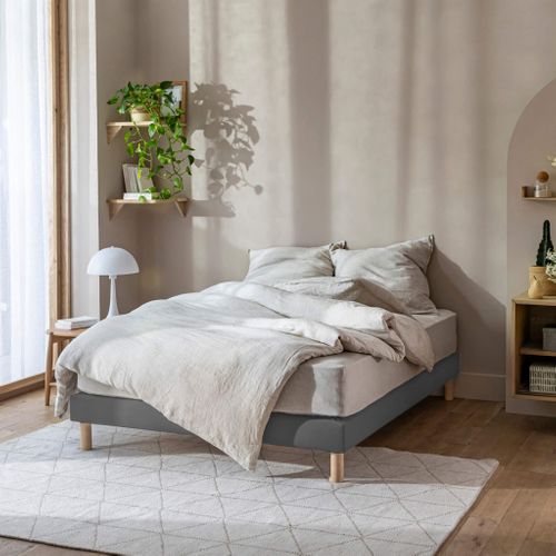 Cache Sommier Coton Jersey Anthracite 140x190