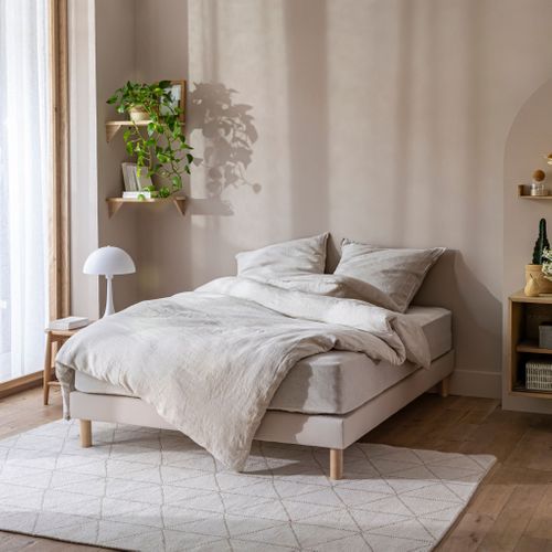 Cache Sommier Coton Jersey Beige 90x200