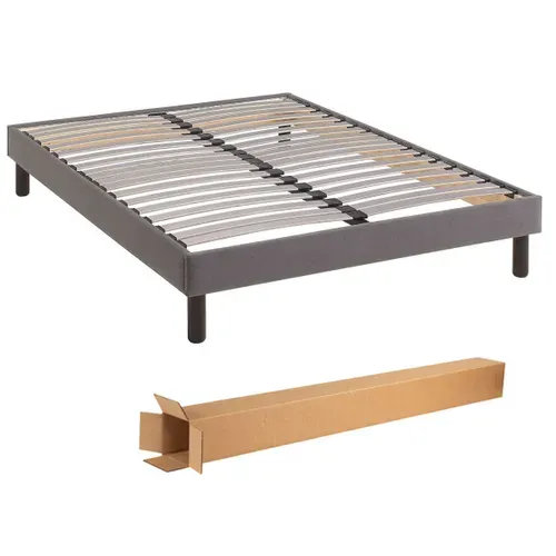 Sommier Kit Déco Tapissier Gris 80x200