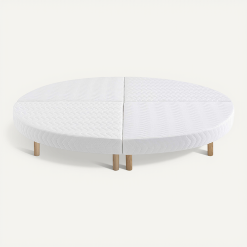 Sommier Rond Tapissier Blanc 215 Cm