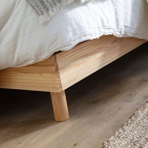 Sommier Kit Déco En Bois Massif Naturel 160x200 cm