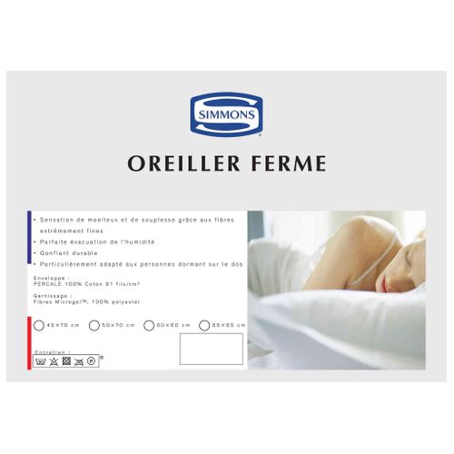 Oreiller Ferme Percale Microgel (lot De 2) 60x60
