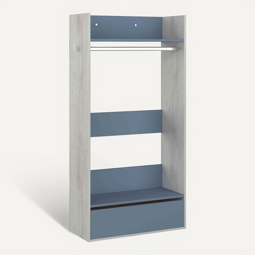 Dressing Avec Penderie, 1 Tiroir Bleu