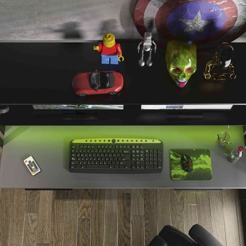 Bureau Gaming à LED Niches Noir