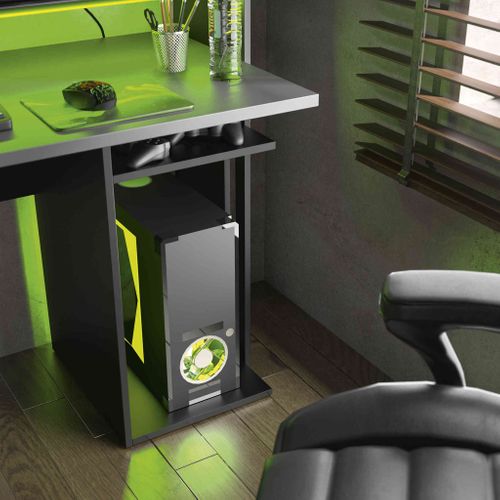 Bureau Gaming à LED Niches Noir