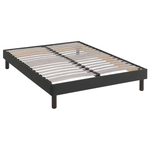 Sommier Kit Déco Tapissier Gris Foncé 140x190