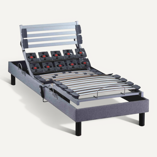 Sommier De Relaxation électrique Lattes + Plots Gris 80x200