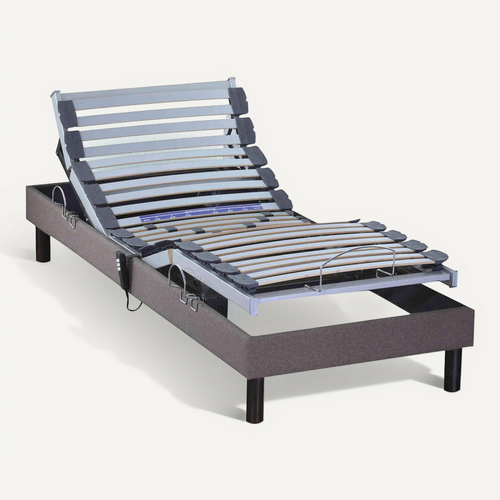 Sommier De Relaxation électrique À Lattes Taupe 90x190