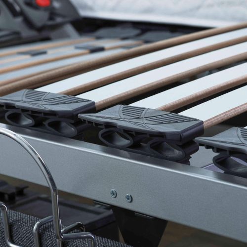 Sommier De Relaxation électrique Lattes + Plots Taupe 90x200