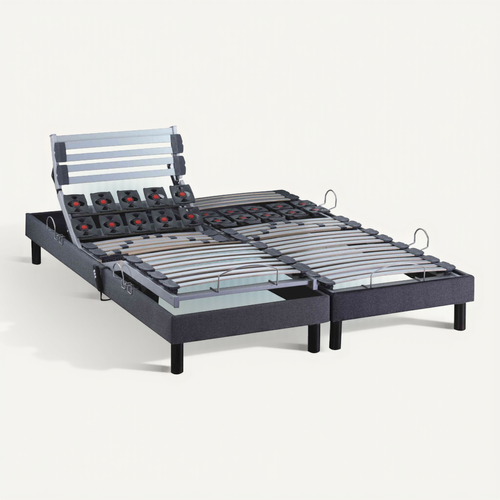 Sommier De Relaxation électrique à Lattes Anthracite 2x80x200