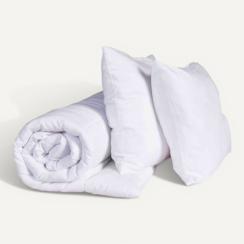 Pack Couette Mi-saison + Oreillers Anti-punaise / Anti-insecte Moelleux Enveloppe Microfibre 260x240