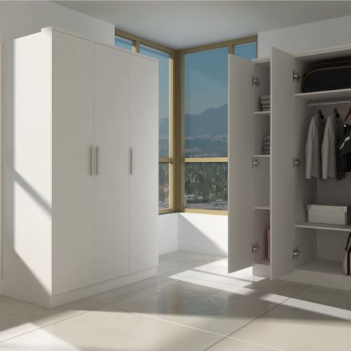 Armoire 3 Portes En Bois Blanc