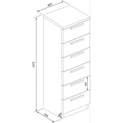 Chiffonnier 6 Tiroirs En Bois Bois Naturel