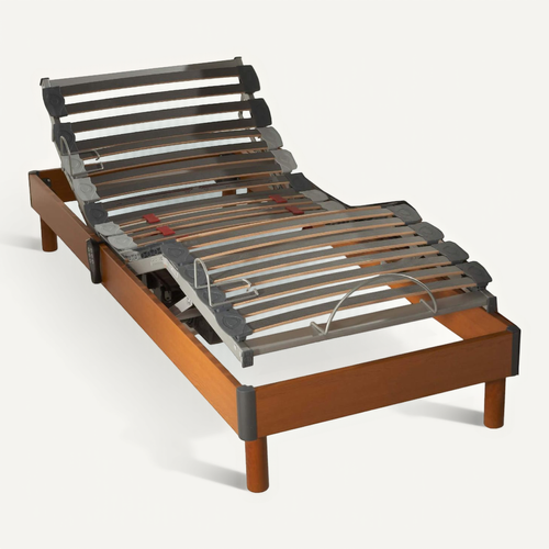Sommier De Relaxation électrique À Lattes Bois Foncé 70x190