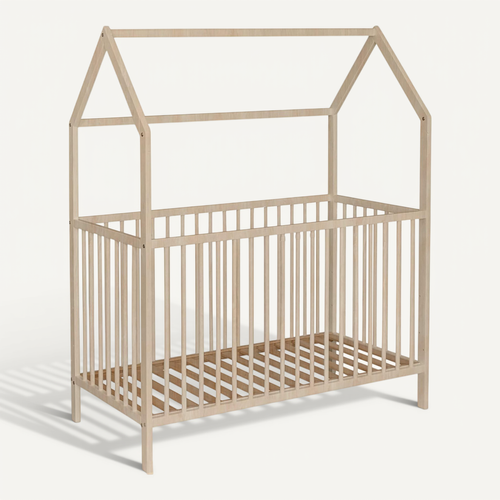 Lit Cabane évolutif En Bois Massif Bois Clair 60x120