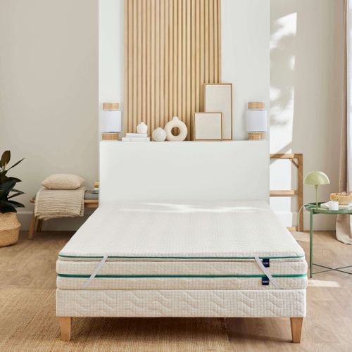 Surmatelas éco-responsable Latex Naturel Aube Soutien Mi-ferme 80 X 190 - Accueil Très Moelleux