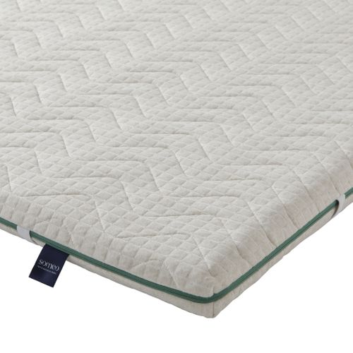 Surmatelas éco-responsable Latex Naturel Aube Soutien Mi-ferme 80 X 190 - Accueil Très Moelleux