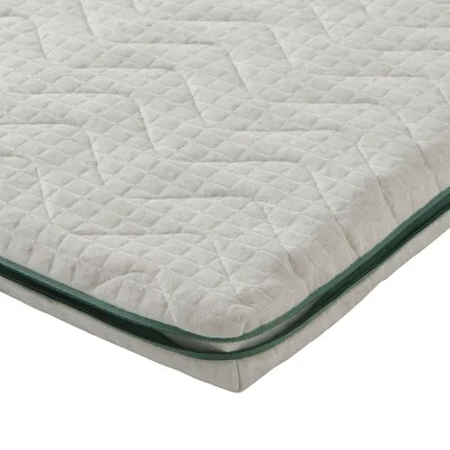 Surmatelas éco-responsable Latex Naturel Aube Soutien Mi-ferme 90 X 190 - Accueil Très Moelleux