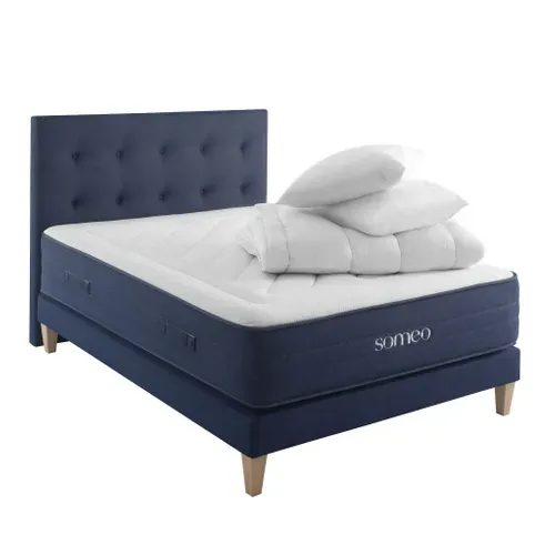 Ensemble Matelas Ressorts Rêve 700 140x190cm + tête de lit + Sommier + Couette + Oreillers