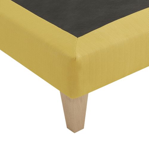 Sommier Déco Tapissier Jaune Aurore 2x90x200