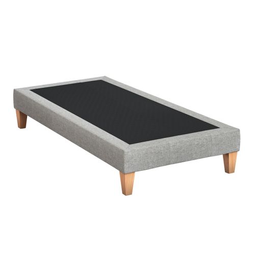 Sommier Déco Tapissier Gris Céleste - 2x80x200