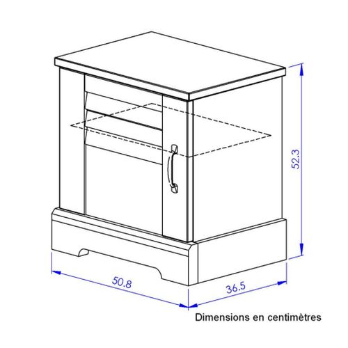Chevet En Bois Clair 1 Porte Avec Imitation Châtaignier