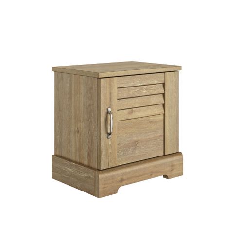 Chevet En Bois Clair 1 Porte Avec Imitation Châtaignier