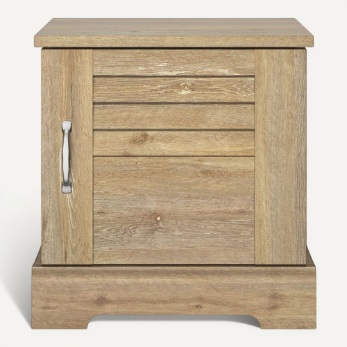 Chevet En Bois Clair 1 Porte Avec Imitation Châtaignier