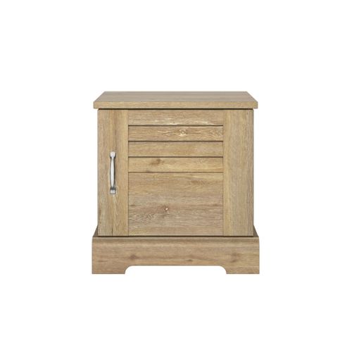 Chevet En Bois Clair 1 Porte Avec Imitation Châtaignier