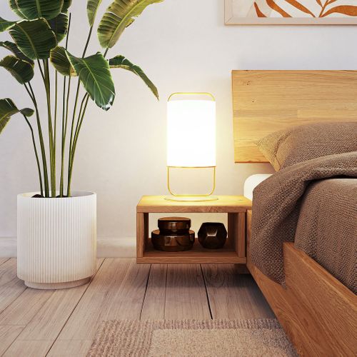 Ensemble Lit 160x200 Avec Tête De Lit Intégrée Et 2 Chevets En Chêne Massif Clair