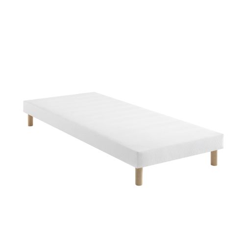 Ensemble Matelas Mousse, Sommier Lune Et Pieds Aurore 400 Soutien Ferme 90x200 - 1 Personne - Accuei